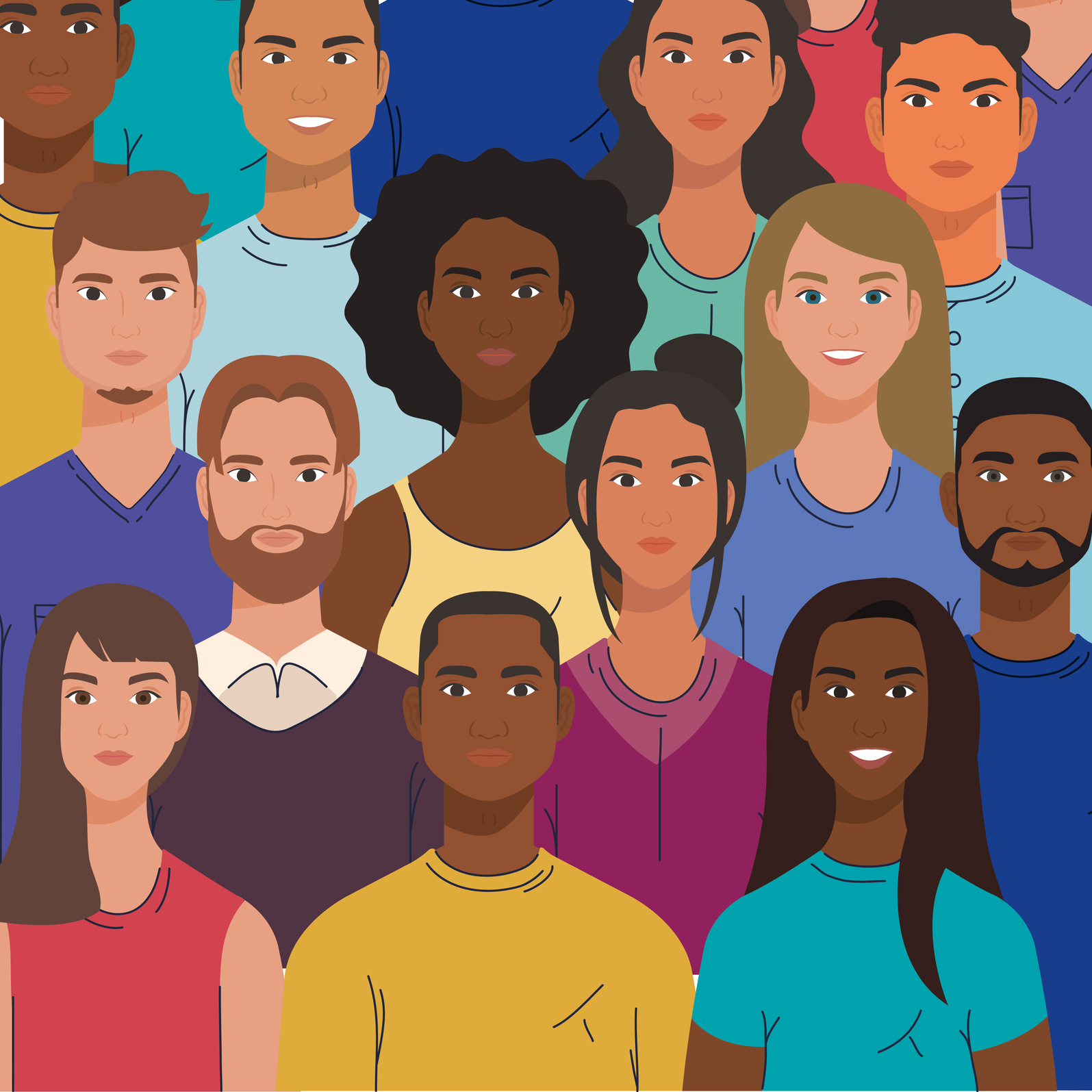 Multiethnic Group of People Together, Diversity and Multiculturalism Concept