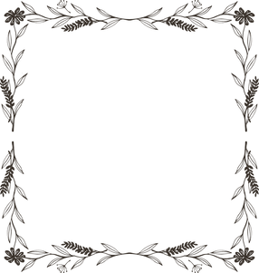 Autumn Themed Linocut Square Frame