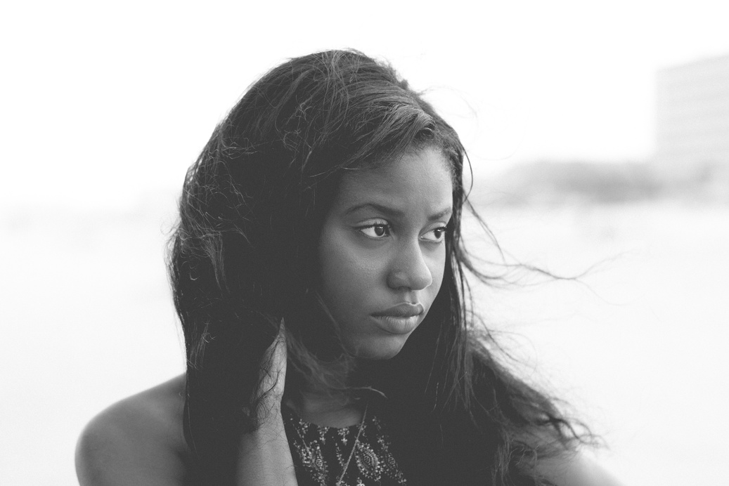 Grayscale Portrait of a Girl